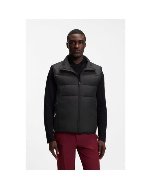 Boss Black Regular-Fit Padded Gilet With Zipped Pockets for men