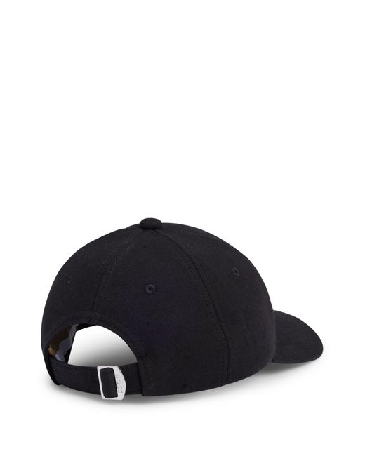 Boss Black Cotton-blend Cap With Embroidered Double Monogram