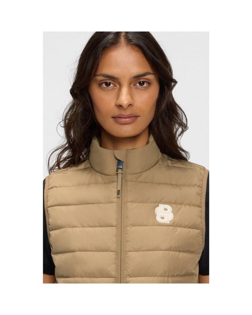 Boss Natural Equestrian Waterproof Gilet With Double B Monogram