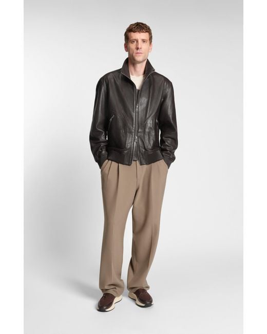 Boss Dark Brown Men's Leather Jackets Size 38r for men