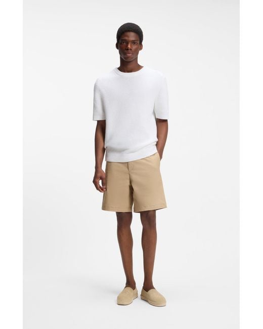 HUGO Slipper Sommerschuh, Schlupfschuh, Espadrilles im Mokassin-Style in Natural für Herren
