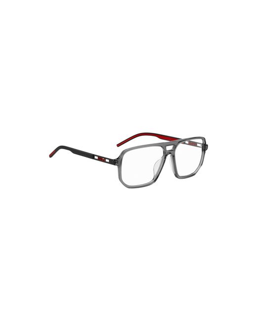 HUGO Gray Acetate Optical Frames With Cut-Out Logo for men