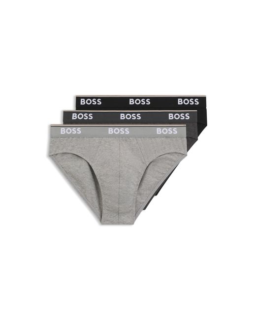 Boss Black Three-Pack Of Logo-Waistband Briefs for men