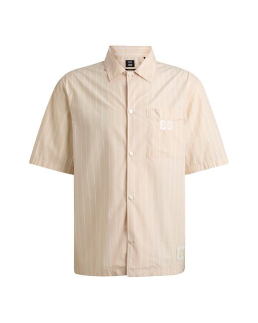 Boss X Shohei Ohtani Relaxed-Fit Hemd mit Streifen-Muster in Natural für Herren