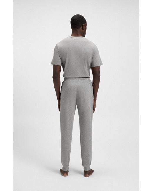 Boss Jogginghose Aus Stretch-Baumwolle Mit Logo-Stickerei in Gray für Herren