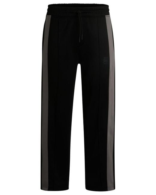 HUGO Black X Rb Oversize-fit Trousers With Tape And Signature Bull Icon for men