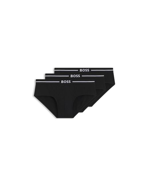 Boss Black Three-Pack Of Stretch-Cotton Trunks for men
