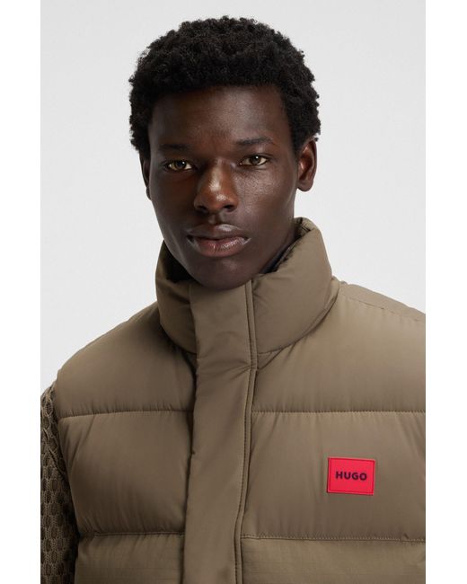 HUGO Waterafstotende Bodywarmer Met Logopatch in het Brown voor heren