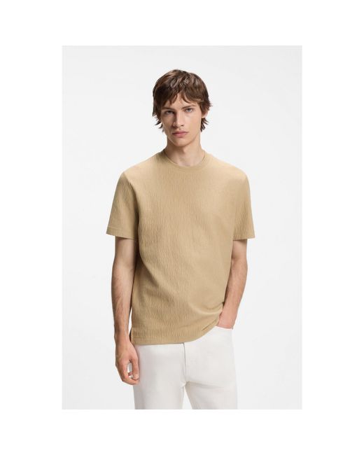 HUGO Natural Cotton-Blend T-Shirt With Creased Effect for men