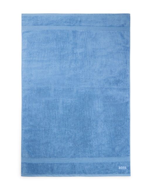 Boss Blue Aegean-cotton Bath Sheet With Tonal Logo
