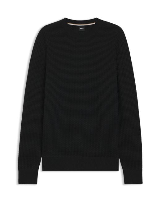 Pull En Maille De Coton Boss pour homme en coloris Black