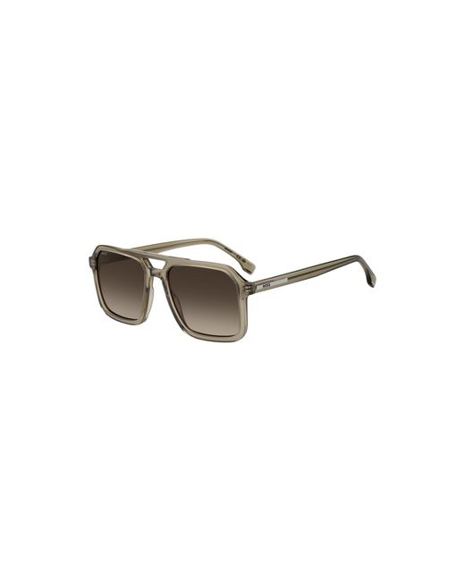 Boss Natural Transparent- Sunglasses With Logo Trim for men