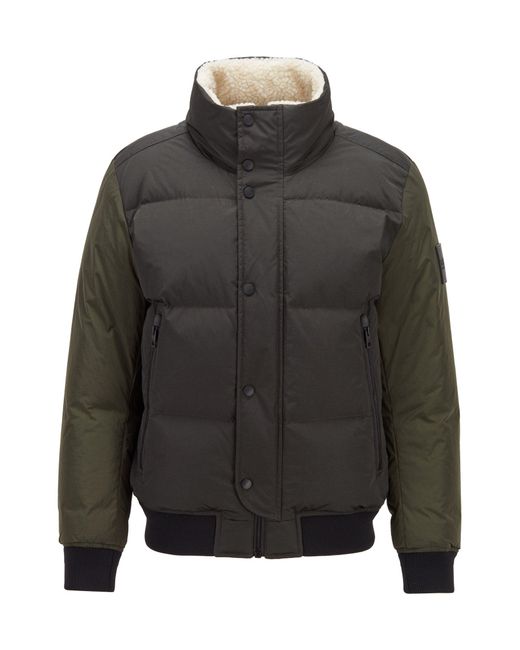 BOSS by HUGO BOSS Relaxed-fit Down Jacket With Teddy Collar Lining in Green  for Men | Lyst Canada