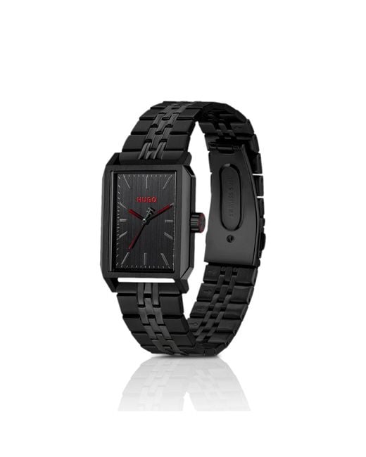 HUGO Black #Steeze Rectangular-Plated Watch With Dial for men