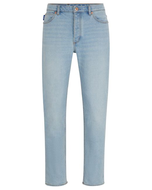 HUGO Hellblaue Tapered-Fit Jeans aus Stretch-Denim in Blue für Herren