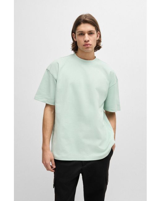 HUGO Green Oversized-fit All-gender T-shirt In Cotton With Logo Label for men
