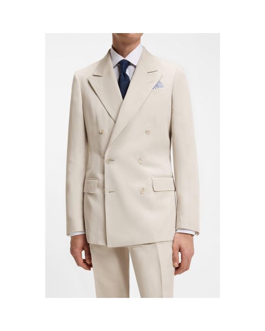 Boss Natural By Beckham Slim-Fit Jacket With Micro Pattern for men
