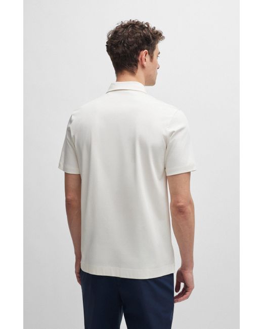 Boss White X Shohei Ohtani Cotton Polo Shirt With Monogram Embroidery for men