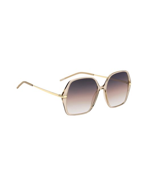 Boss Natural Nude-acetate Sunglasses With Gold-tone Temples