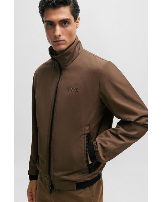 Boss Brown Regular-fit Jacket With Logo Detail for men
