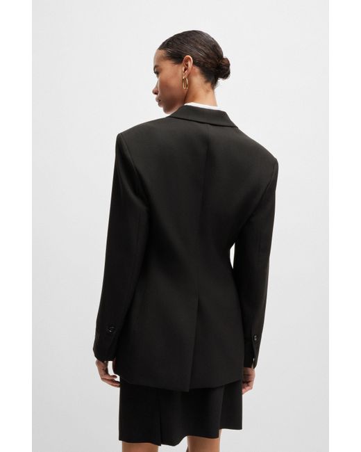 Boss Black Slim-fit Jacket In Wool Twill
