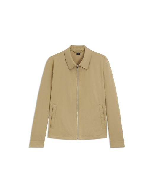 Boss Metallic Beckham X Cotton-Blend Jacket With Zipped Closure for men