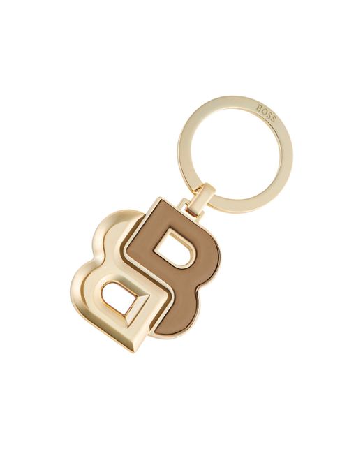 Boss Metallic Key Ring With Camel And-Tone Double B Monogram