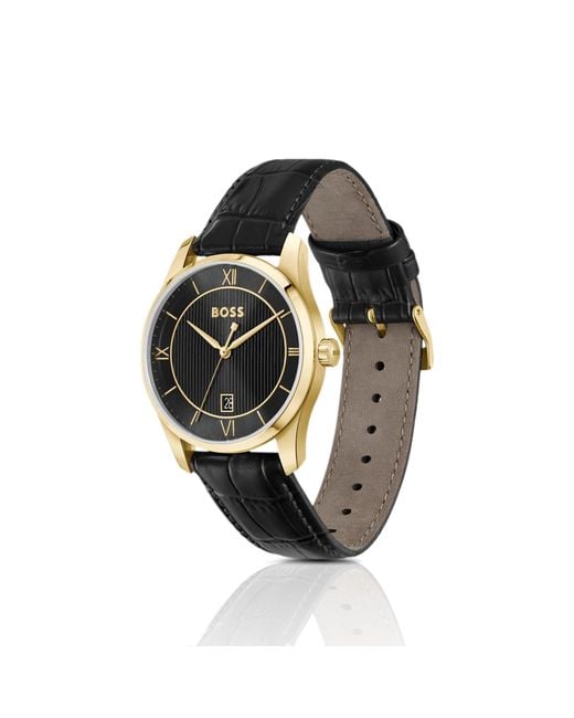 Boss Black Principle Prestige Watch With Textured Dial for men
