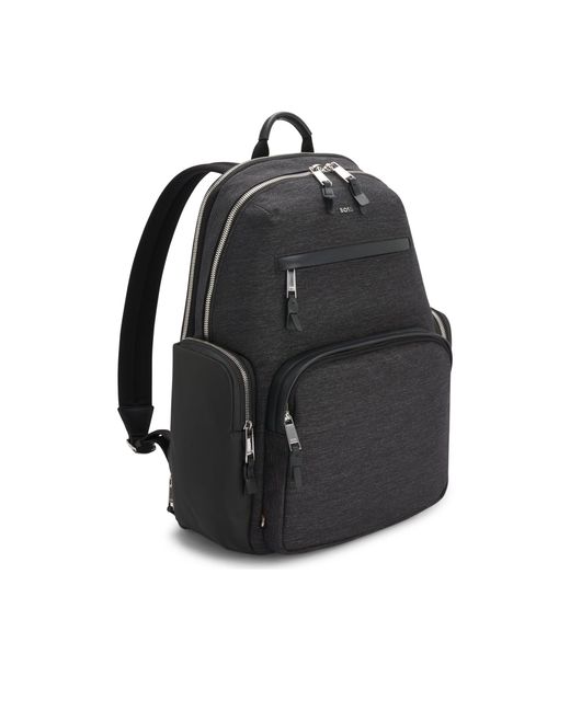 Boss Black Backpack With Contrast Side Pockets for men