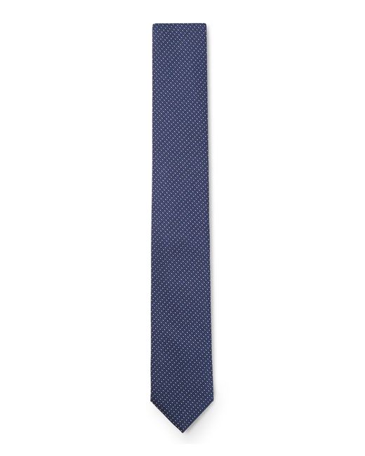 HUGO Blue Silk-blend Tie With Jacquard Pattern for men