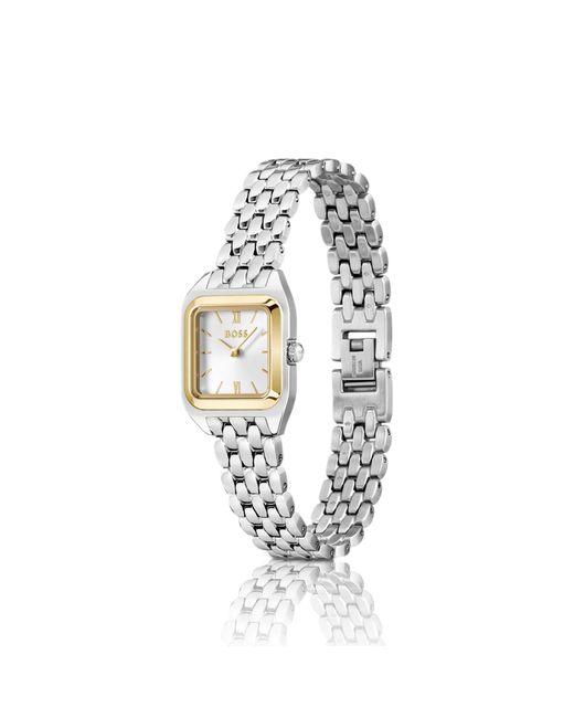 Boss Metallic Mae Petite Stainless-Steel Link-Bracelet Watch With- Dial