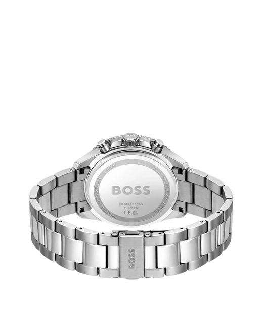 Boss Link-bracelet Chronograph Watch With Blue Dial for men