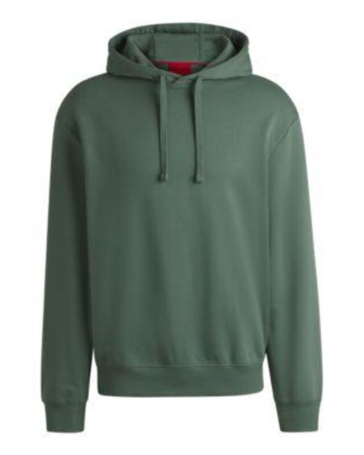 Sweat à capuche Relaxed en molleton de coton à logo imprimé HUGO pour homme en coloris Green