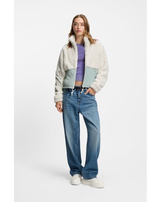 HUGO Teddy Jas Met Blokkleuren En Logostiksel in het White