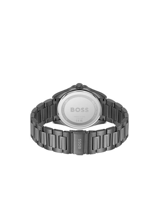 Boss Blue Plated Watch With Ridged Dial for men