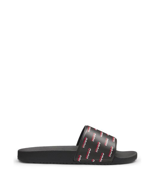 HUGO In Italien Gefertigte Slides Mit Split-Logos in Black für Herren