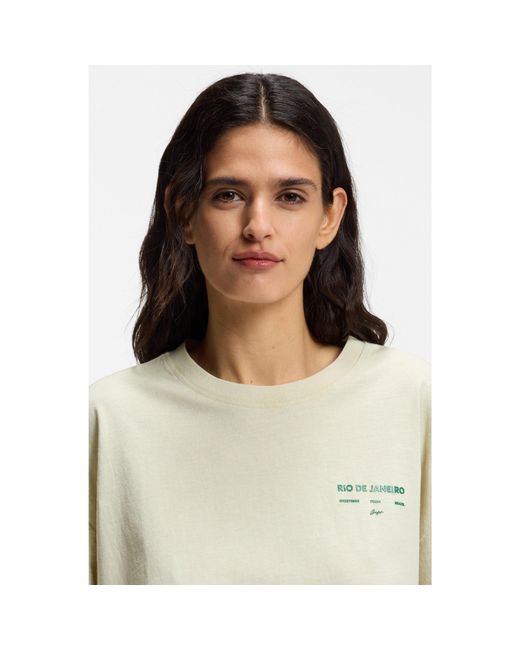 Boss Natural Cotton-Jersey T-Shirt With Printed Artwork
