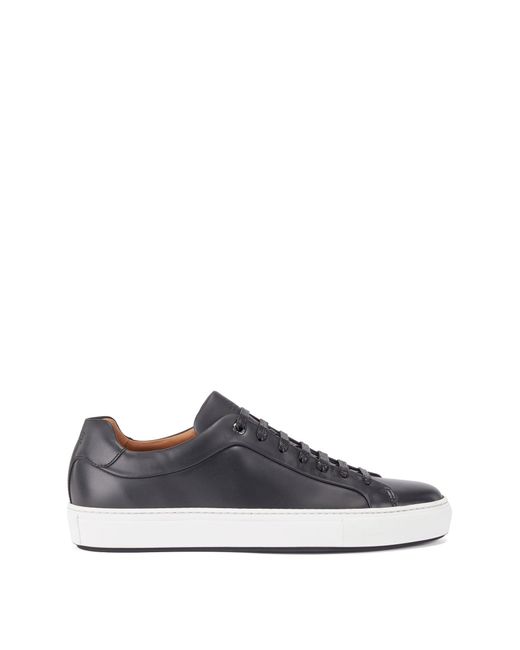 BOSS by Hugo Boss Black Italian-crafted Trainers In Burnished Leather for men