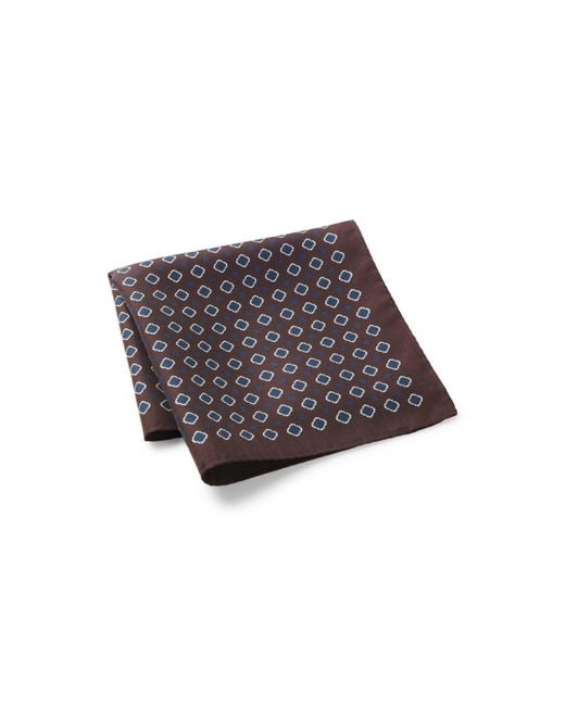 Boss Black One Silk Pocket Square With Printed Pattern for men