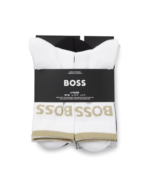 Boss Black Six-Pack Of Ribbed Short Socks for men
