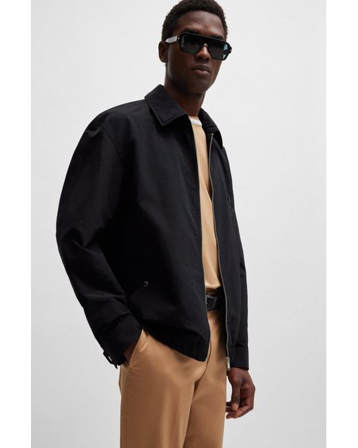 Boss Black Regular-fit Water-repellent Jacket With Double Monogram for men