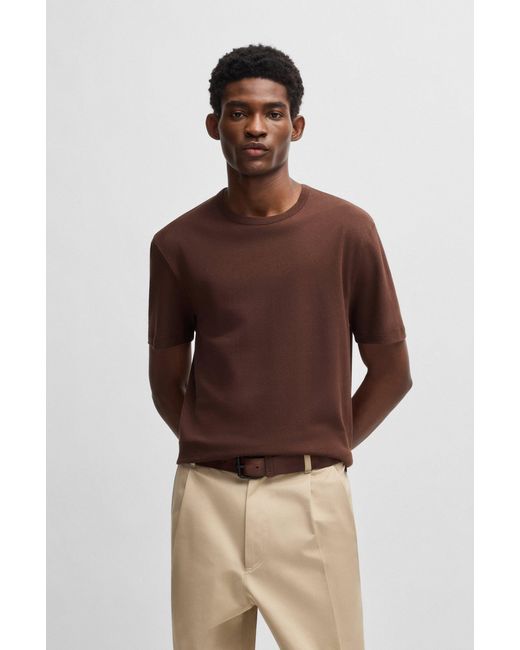 Boss Dark Brown Men's T-shirts Size L for men