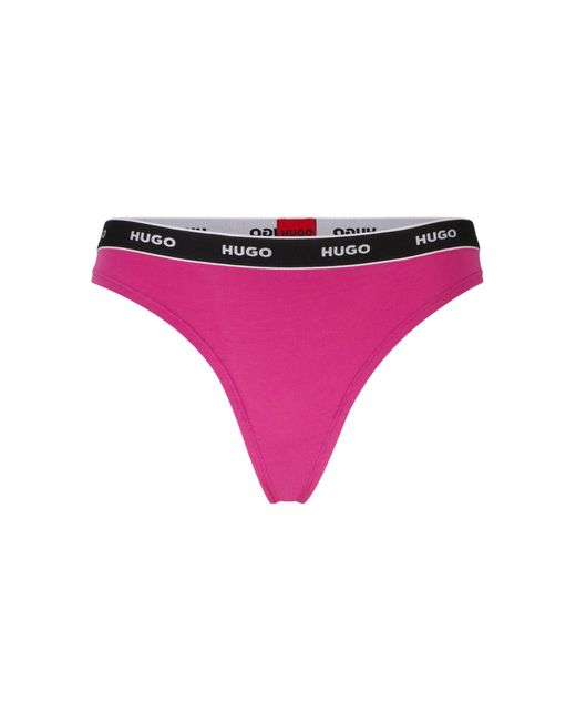 String en coton stretch avec taille logotée HUGO en coloris Pink