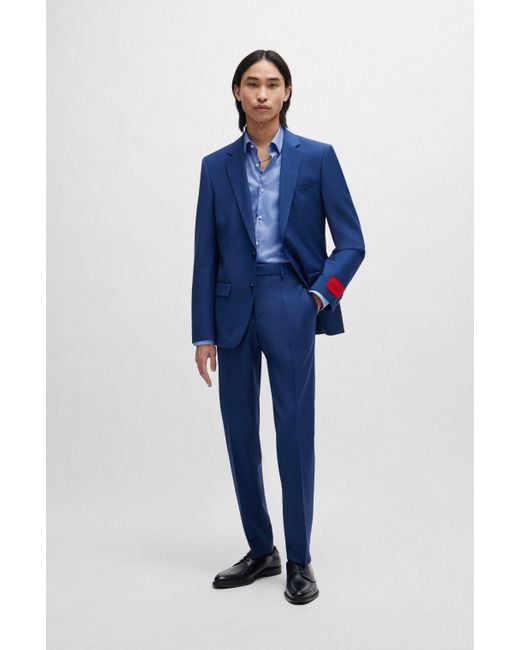 HUGO Slim-Fit Hemd aus bügelleichter Oxford-Baumwolle in Blue für Herren