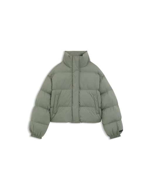 HUGO Green Water-Repellent Puffer Jacket With Stand Collar
