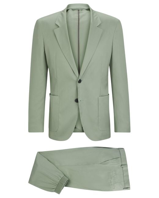 HUGO Slim-Fit Anzug aus besonders elastischem Gewebe in Green für Herren