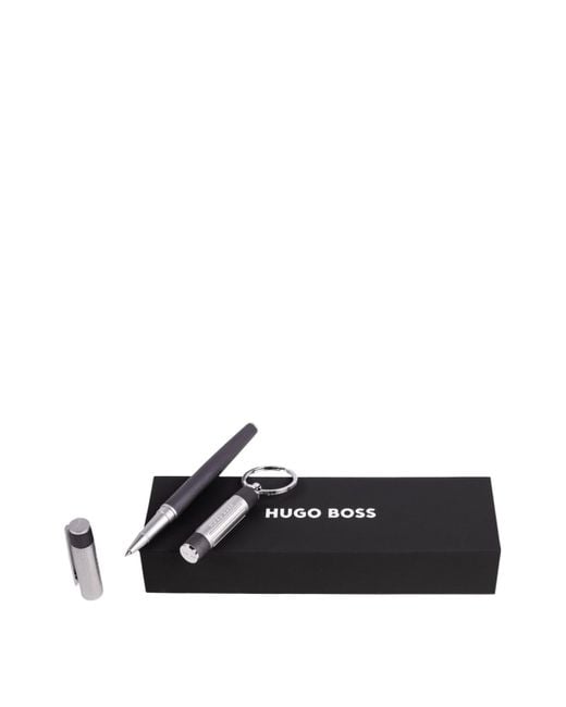 Boss White Set aus Tintenroller und Schlüsselanhänger aus Metall