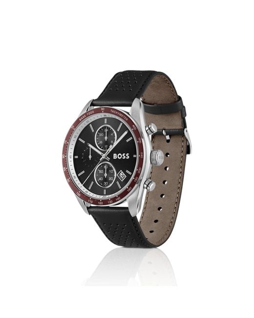 Boss Black Grand Prix Vitesse-Dial Watch With Perforated Strap for men