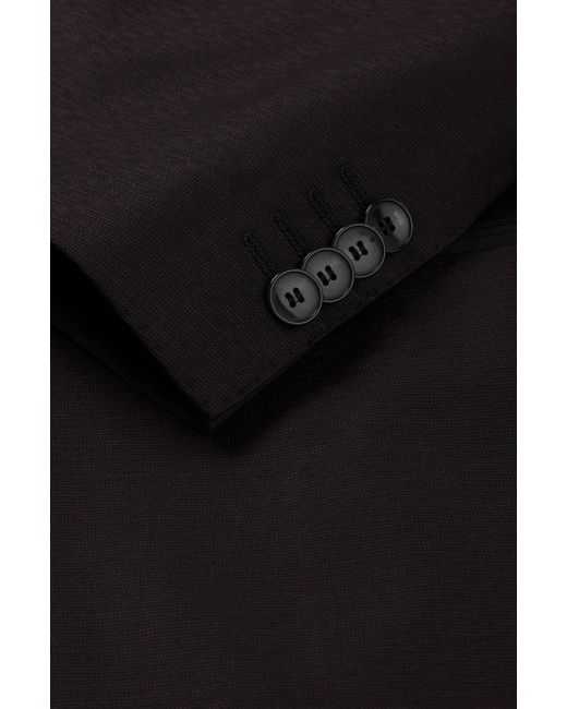 Boss Blue Slim-fit Tuxedo In Micro-patterned Stretch Wool for men
