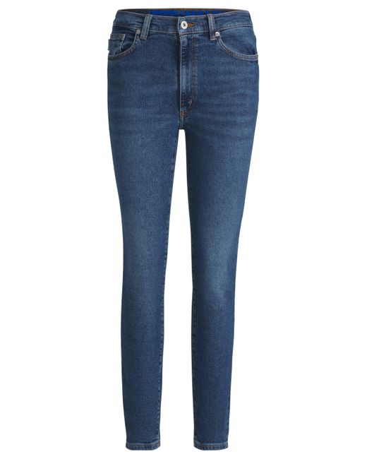 HUGO Skinny-fit Jeans In Medium-blue Stretch Denim